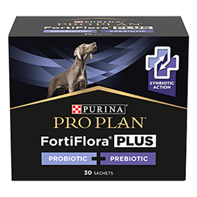 Pro Plan FortiFlora Plus per Cani, probiotico più prebiotico, con 30 bustine