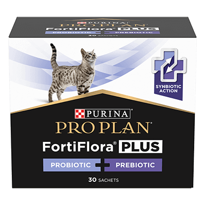 Pro Plan FortiFlora Plus per gatti, probiotico più prebiotico, con 30 bustine